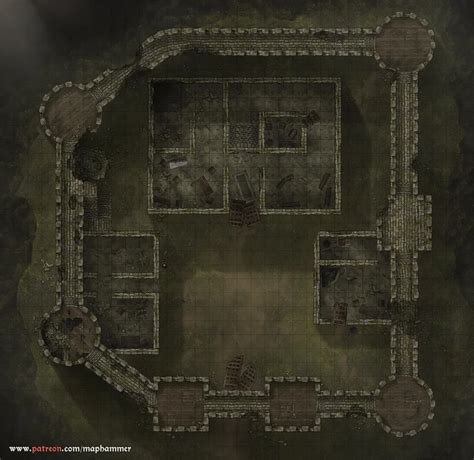 fortress battlemap|dnd abandoned castle map.